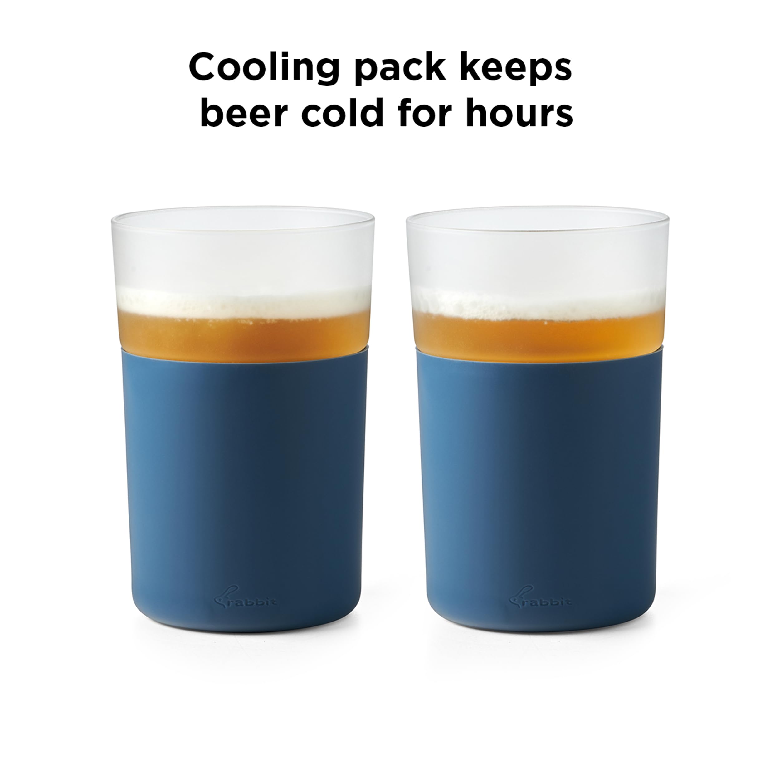 Amazon.com | Rabbit Freezable Beer Glass Set of 2 with Cooling Gel
